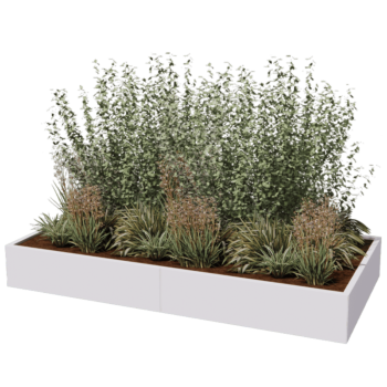 Jardinière XXL en acier - Rectangle - 240 x 120 x 60 cm - Autre couleur RAL - Sanc plaque de fond