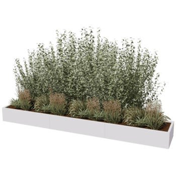 Jardinière en acier thermolaqué Texas xxl 360 x 60 cm