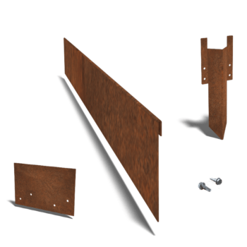 Bordure en acier corten aplatie de 13 cm set complet par 15 mètres