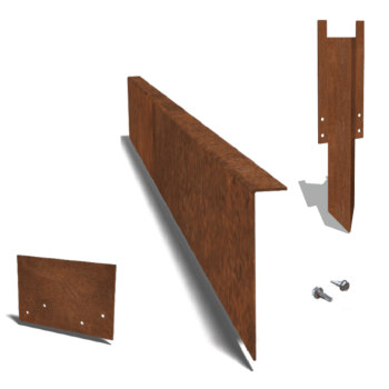 Bordure en acier corten à bord replié 22 cm kit complet pour 15 mètres