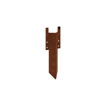 Piquet de terre en acier corten bas 12 - 15 cm