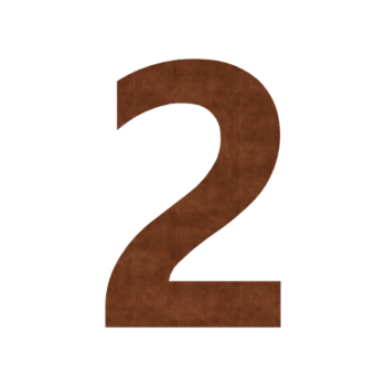 Numéro de maison en acier Corten 2 - 32,7 x 50 cm