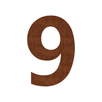 Numéro de maison en acier Corten 9 - 33,2 x 50 cm