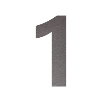 Numéro de maison en inox 1 - 12,9 x 30 cm - Brossé