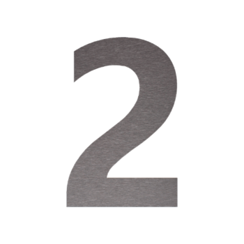 Numéro de maison en inox 2 - 19,6 x 30 cm - Brossé