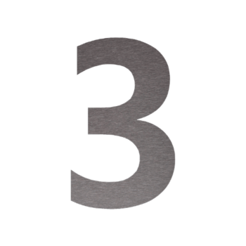 Numéro de maison en inox 3 - 18,2 x 30 cm - Brossé