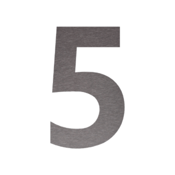 Numéro de maison en inox 5 - 18,3 x 30 cm - Brossé