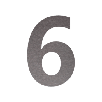 Numéro de maison en inox 6 - 33,6 x 50 cm - Brossé