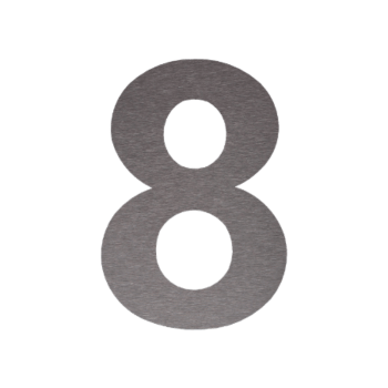 Numéro de maison en inox 8 - 20,7 x 30 cm - Brossé