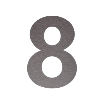 Numéro de maison en inox 8 - 34,2 x 50 cm - Brossé