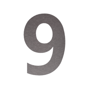 Numéro de maison en inox 9 - 20,2 x 30 cm - Brossé