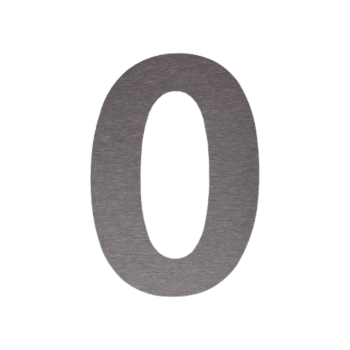 Numéro de maison en inox 0 - 10,4 x 15 cm - Adhésif