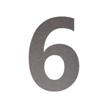 Numéro de maison en inox 6 - 10,1 x 15 cm - Adhésif