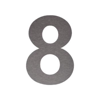 Numéro de maison en inox 8 - 10,3 x 15 cm - Adhésif