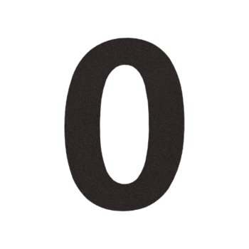 Numéro de maison en inox 0 - 34,6 x 50 cm - RAL9005 fine structure (noir)