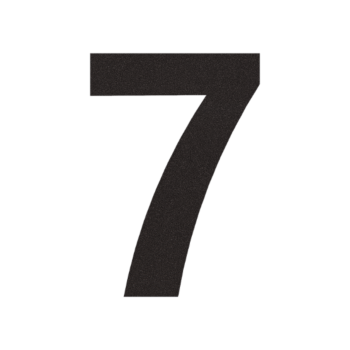 Numéro de maison en inox 7 - 34,8 x 50 cm - RAL9005 fine structure (noir)