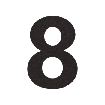 Numéro de maison en inox 8 - 34,2 x 50 cm - RAL9005 fine structure (noir)