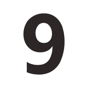 Numéro de maison en inox 9 - 33,2 x 50 cm - RAL9005 fine structure (noir)