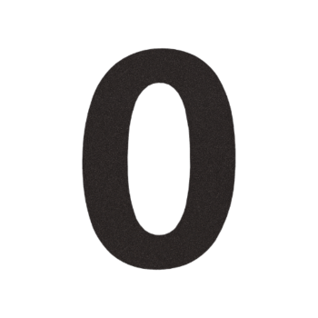 Numéro de maison en inox 0 - 10,4 x 15 cm - RAL9005 fine structure (noir) - Adhésif