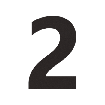 Numéro de maison en inox 2 - 9,8 x 15 cm - RAL9005 fine structure (noir) - Adhésif