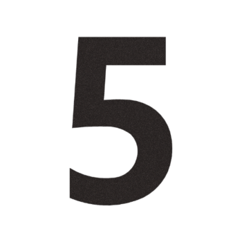 Numéro de maison en inox 5 - 9,2 x 15 cm - RAL9005 fine structure (noir) - Adhésif