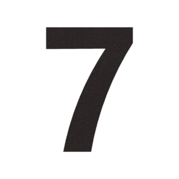 Numéro de maison en inox 7 - 10,5 x 15 cm - RAL9005 fine structure (noir) - Adhésif