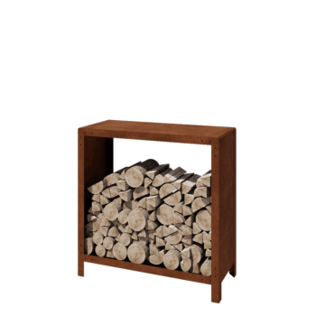 Range-bûches en acier Corten - Indiana - 100 x 40 x 100 cm