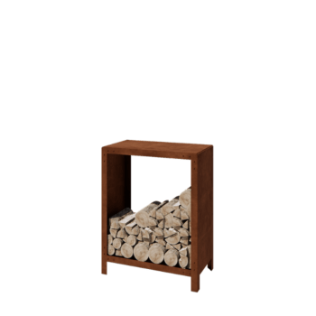 Range-bûches en acier Corten - Indiana - 80 x 40 x 100 cm