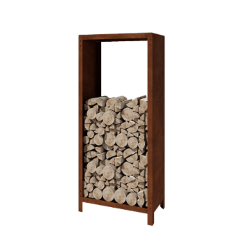 Range-bûches en acier Corten Indiana 180 x 80 x 40 cm
