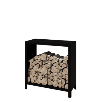 Range-bûches en acier - Indiana - 100 x 40 x 100 cm - RAL9005 mat (noir)