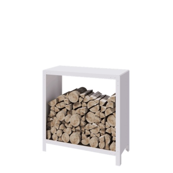 Range-bûches en acier - Indiana - 100 x 40 x 100 cm - RAL9010 mat (blanc)