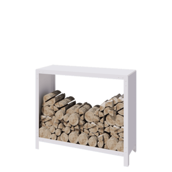 Range-bûches en acier - Indiana - 120 x 40 x 100 cm - RAL9010 mat (blanc)