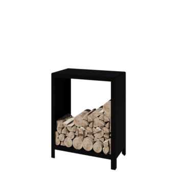 Range-bûches en acier - Indiana - 80 x 40 x 100 cm - RAL9005 mat (noir)
