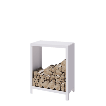 Range-bûches en acier - Indiana - 80 x 40 x 100 cm - RAL9010 mat (blanc)