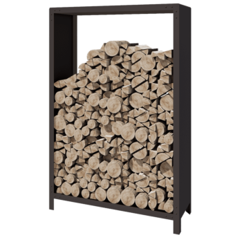 Range-bûches en acier - Indiana - 120 x 40 x 180 cm - RAL7016 mat (gris anthracite)