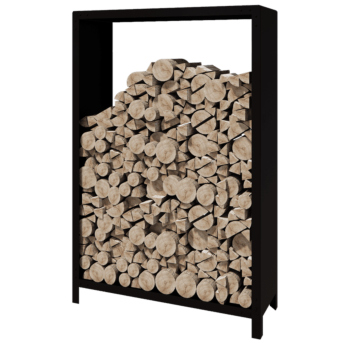 Range-bûches en acier - Indiana - 120 x 40 x 180 cm - RAL9005 mat (noir)