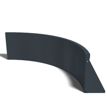 Mur de soutènement en acier - Courbe intérieure - 100 x 100 x 40 cm - RAL9010 mat (blanc)