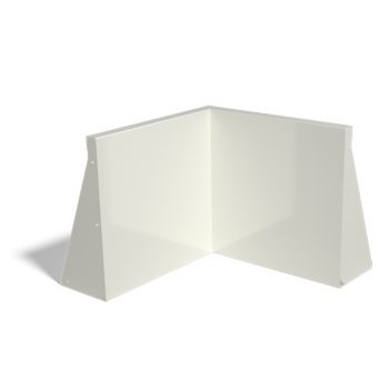 Mur de soutènement en acier - Angle intérieur - 50 x 50 x 50 cm - RAL9010 mat (blanc)