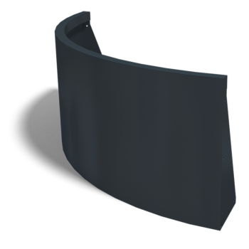 Mur de soutènement en acier - Courbe extérieure - 100 x 100 x 50 cm - RAL9005 mat (noir)