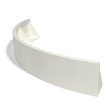 Mur de soutènement en acier - Courbe extérieure - 150 x 150 x 30 cm - RAL9010 mat (blanc)