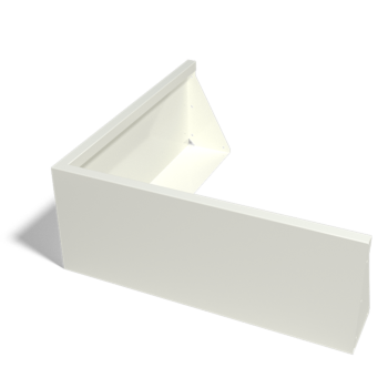 Mur de soutènement en acier - Angle extérieur - 100 x 100 x 40 cm - RAL9010 mat (blanc)