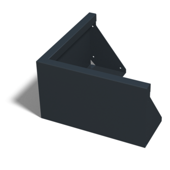 Mur de soutènement en acier - Angle extérieur - 50 x 50 x 30 cm - RAL9010 mat (blanc)