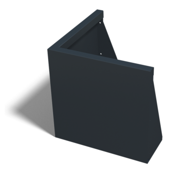 Mur de soutènement en acier - Angle extérieur - 50 x 50 x 50 cm - RAL9005 mat (noir)