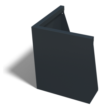 Mur de soutènement en acier - Angle extérieur - 50 x 50 x 60 cm - RAL9010 mat (blanc)