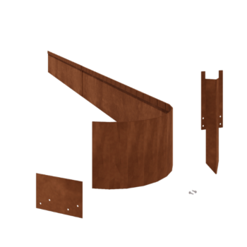 Bordures de jardin en acier Corten - Écrasé FLEX - Hauteur 23 cm - Kit complet 15 mètre