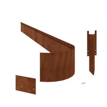 Bordures de jardin en acier Corten - Écrasé FLEX - Hauteur 23 cm - Kit complet 24 mètre