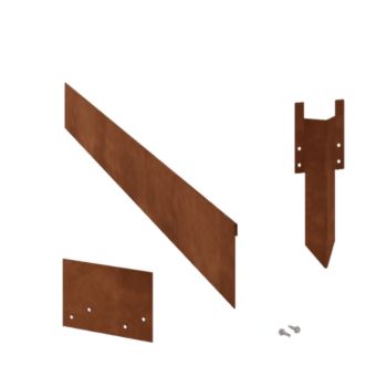 Bordure en acier corten à bord aplati 13 cm kit complet pour 24 mètres
