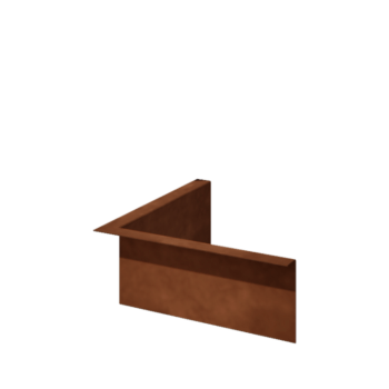 Bordures de jardin en acier Corten - Corpulent - Angle intérieur - Hauteur 12 cm