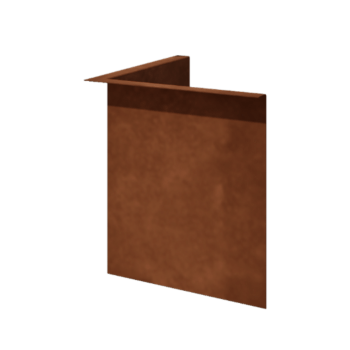 Bordures de jardin en acier Corten - Corpulent - Angle intérieur - Hauteur 34 cm