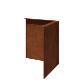 Bordures de jardin en acier Corten - Corpulent - Angle extérieur - Hauteur 34 cm